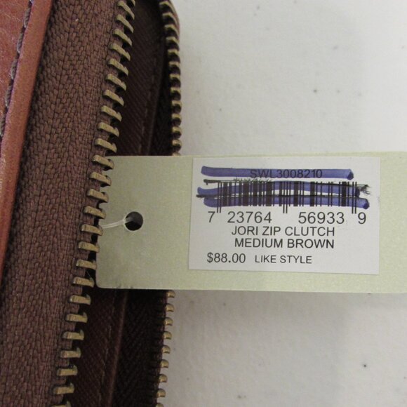 Fossil Medium Brown Jori Zip Clutch *FLAW* - Picture 5 of 15